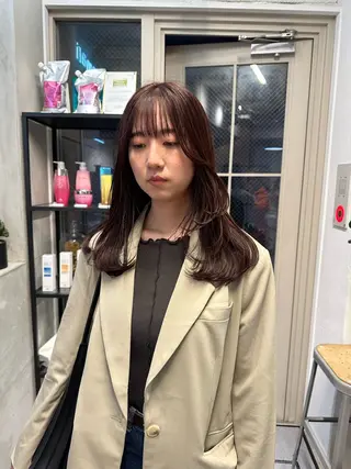 セミロング カラー REINA☁️透明感 カラー/ぷつっと♡のヘアスタイル