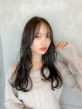 セミロング カラー 新宿/韓国風レイヤー 髪質改善/渋谷直樹のヘアスタイル