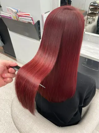 ロング 京都レイヤーカット/ 縮毛矯正/羽柴りくのマツエク・マツパデザイン