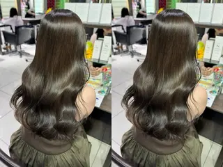ロング カラー 縮毛矯正・癒し ヘッドスパ🧸心菜のヘアスタイル