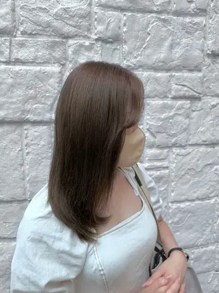 セミロング カラー レイヤー小顔ショート 吉田ジョウのヘアスタイル