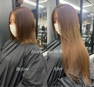 ロング カラー シールエクステ特化 ハイトーン、NANAのヘアスタイル