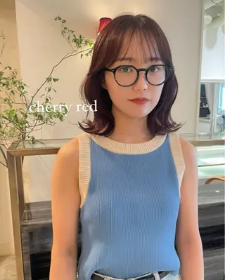 ミディアム カラー 小原 侑花のヘアスタイル