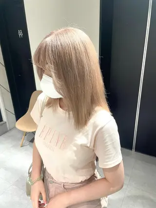 ミディアム カラー fuka/梅田/ ミルクティーベージュのヘアスタイル