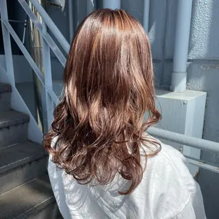 ロング カラー ヘアアレンジ なつき/艶ピンク/ girly hairのヘアスタイル