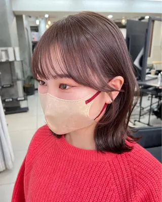 ミディアム カラー ナチュラル×色気パ ーマ 渋谷/マナミのヘアスタイル