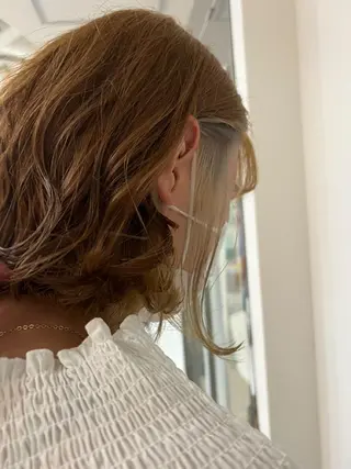 ミディアム カラー リルウヘアー 天王寺のヘアスタイル