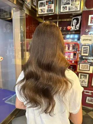 ロング カラー カット/ピンク/ ラベンダー/長谷恵花のヘアスタイル