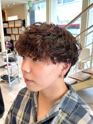 ショート パーマ メンズ パーマ/フェード🔥 佐々木波人のヘアスタイル