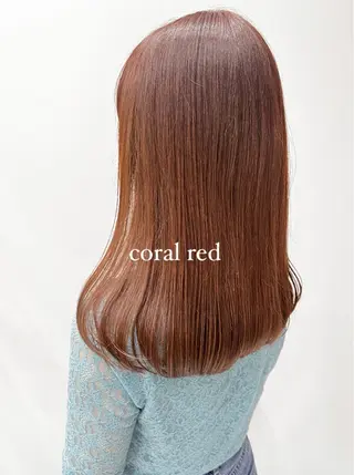 セミロング カラー ヘアアレンジ 🥀暖色韓国ヘア💕 保科侑花のヘアスタイル