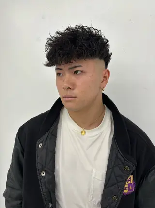 パーマ メンズ スパイキーパーマ 柏NO1 藤本葉のヘアスタイル