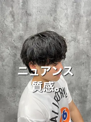 ショート パーマ メンズ 韓国ヘア/シャドウ パーマ大久保🇰🇷のヘアスタイル