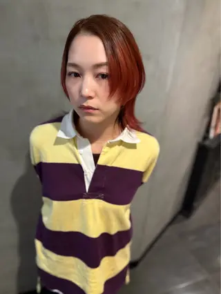 ミディアム カラー 優 作のヘアスタイル