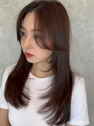 セミロング ボブ/レイヤーボブ/ 髪質改善/梶川 夏季のヘアスタイル