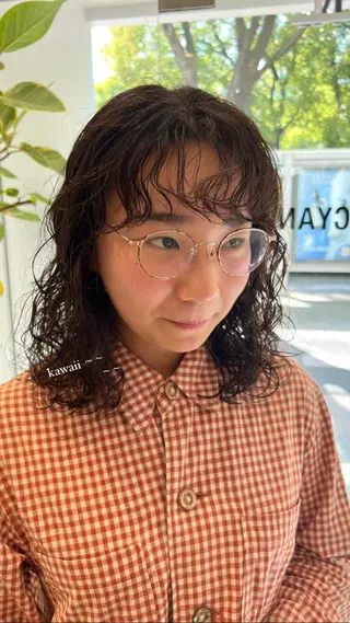 セミロング パーマ/名古屋パーマ / コデラ ナナホのヘアスタイル