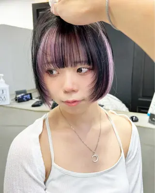 ショート ブリーチダブルカラー ハイライト/山本喜熙のヘアスタイル