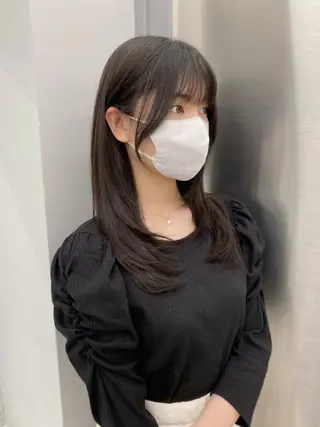 ロング 京都レイヤーカット/ 縮毛矯正/羽柴りくのマツエク・マツパデザイン