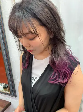 ミディアム カラー ピンクベージュ/新潟 万代/高橋桃葉🍑のヘアスタイル