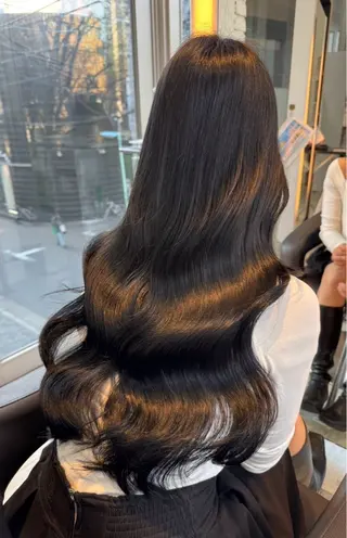 セミロング パーマ 縮毛矯正/カット/ 韓国ヘア/蛯原🍤のヘアスタイル