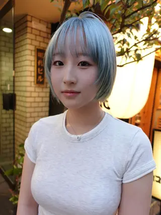 ショート カラー nelke/レイヤー 立川/ブリーチのヘアスタイル