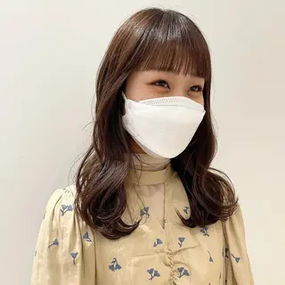 セミロング カラー ベージュ🤎透明感 カラー🤎anriのヘアスタイル