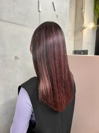 ロング カコ/レイヤーカット ヘアアレンジのヘアスタイル