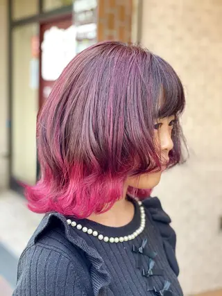 ロング カラー ヘアアレンジ ⭐️柏木皇気ブリーチ ムラ修正/他店直しのヘアスタイル