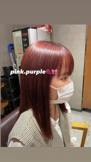 ミディアム カラー loely 💞miyuのヘアスタイル