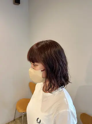 ミディアム カラー 川端 明莉のヘアスタイル