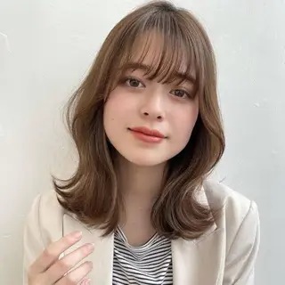 ミディアム 森山 佳小里/カラー /似合わせカットのヘアスタイル
