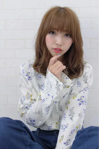 ミディアム パーマ ヘアアレンジ 小濱 秀人のヘアスタイル