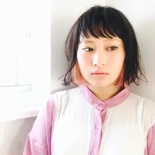 ショート カラー ブリーチなしで透明感 艶カラー【Ryo】のヘアスタイル