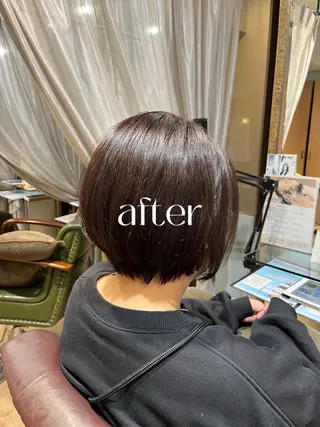 ショート 👑毛流れ、艶髪◉ 縮毛矯正錦糸町ヒガシのヘアスタイル