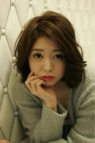 ショート ミディアム カラー パーマ 髪質改善//縮毛矯正 This表参道のヘアスタイル