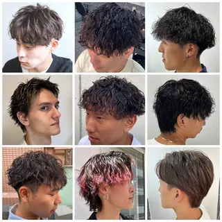 メンズ パーマ/ダブルカラー ブリーチ⭐️海斗のヘアスタイル