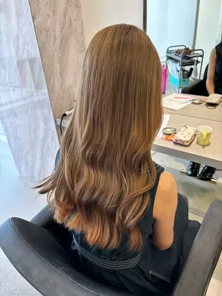 ロング カラー パーマ&ブリーチ /飯牟田/GEAR.のヘアスタイル