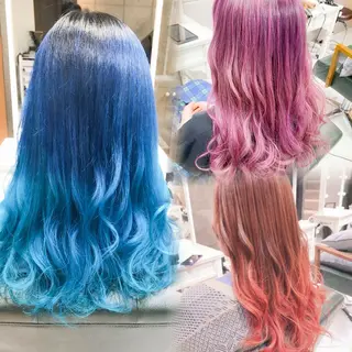 ロング カラー 𝐍𝐚𝐧𝐚{ 原宿/ハイトーン🫧のヘアスタイル