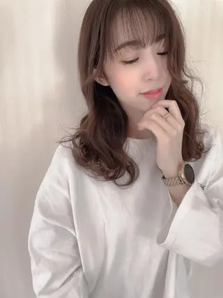 セミロング パーマ 池袋髪質改善 タニグチのヘアスタイル