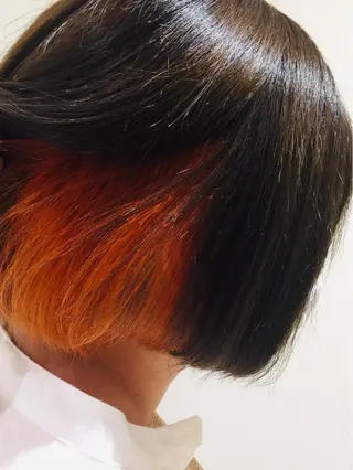 ミディアム カラー 加藤 未歩のヘアスタイル