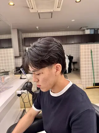 ミディアム パーマ ヘアアレンジ 韓国トレンドの 達人♡のヘアスタイル