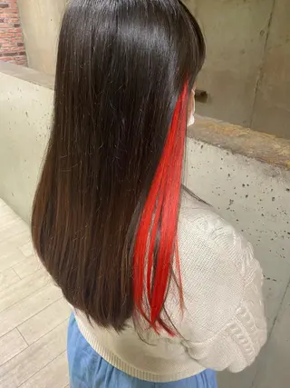 ロング カラー エクステ／インナー カラー 礒野朱里のヘアスタイル