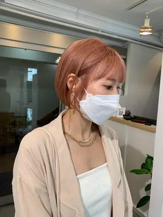 ショート レイヤー×縮毛矯正 深見 拓のヘアスタイル