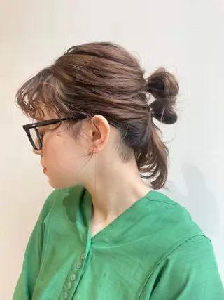 セミロング ヘアアレンジ 🦖鶴岡香純🦖 産休中のヘアスタイル
