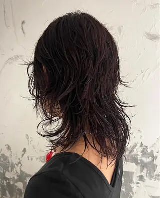 セミロング カラー Vicky オリーブ メンズカジュアルのヘアスタイル