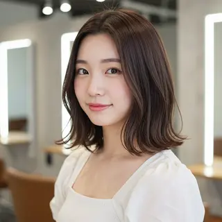 ミディアム 似合わせボブ✖️ 韓国レイヤー✨小関のヘアスタイル