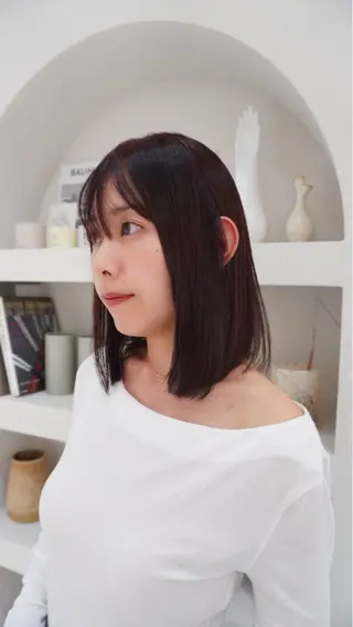 ミディアム 透明感グレージュ カラー大夢🫧のヘアスタイル