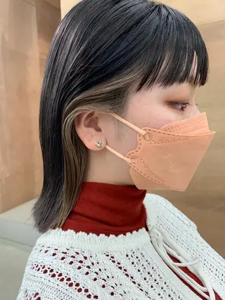 ミディアム カラー パーマ/ボブ/ レイヤー/豊浦翔太のヘアスタイル