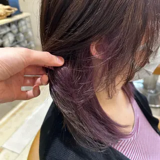 セミロング カラー 艶髪カラー/透明感 美髪/白髪/ﾑﾅｶﾀのヘアスタイル