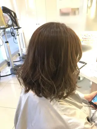 ミディアム カラー 髪質改善 頭身浴/ 中田のヘアスタイル