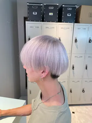 ショート ブリーチ✖️ 縮毛LANDのヘアスタイル